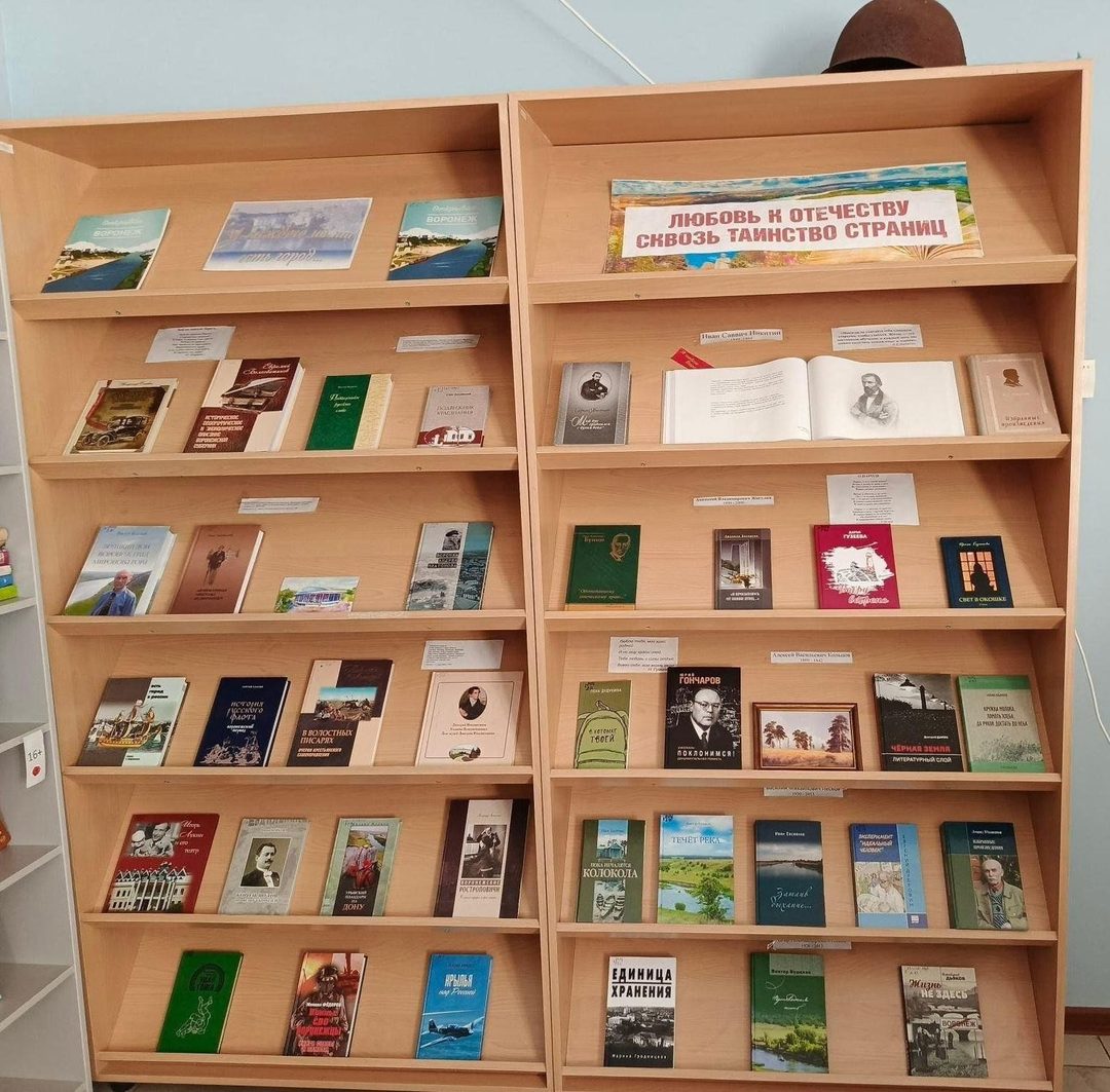 Афиша: Книжная выставка «Любовь к отечеству сквозь таинство страниц»