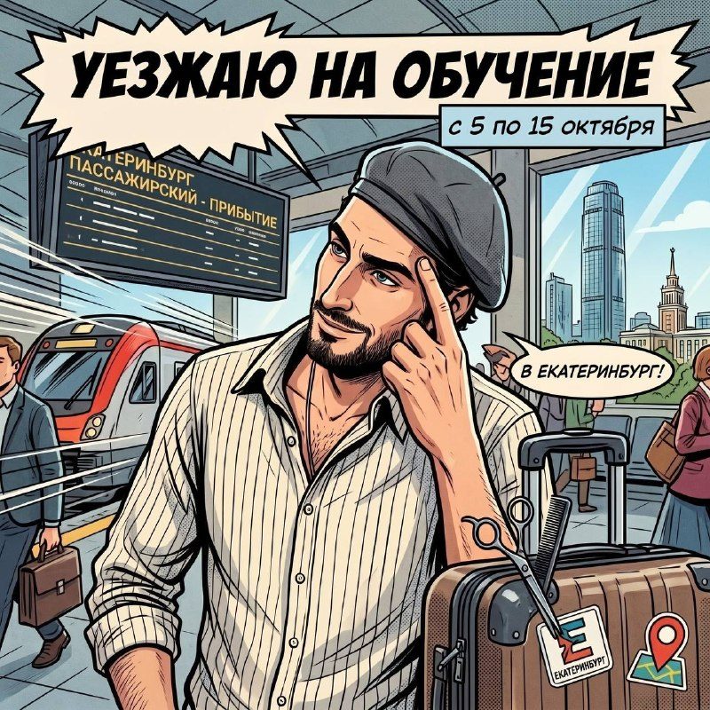 Афиша: Обучение Артёма новым техникам стрижки