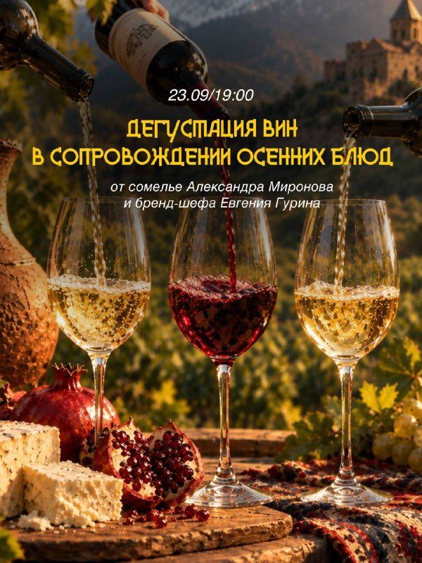 Афиша: Камерная дегустация вин с осенним меню