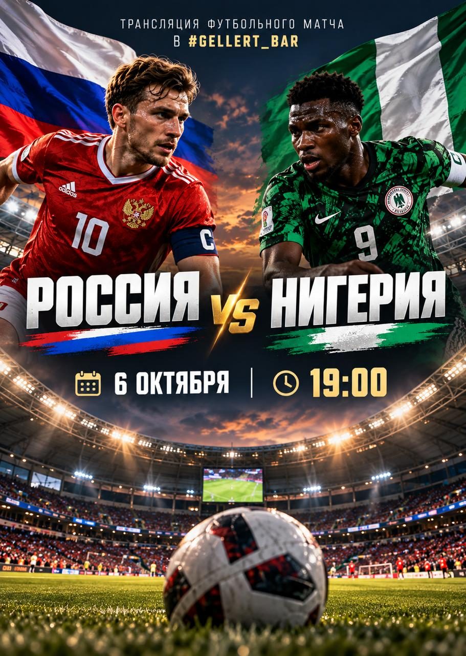 Афиша: РОССИЯ — НИГЕРИЯ