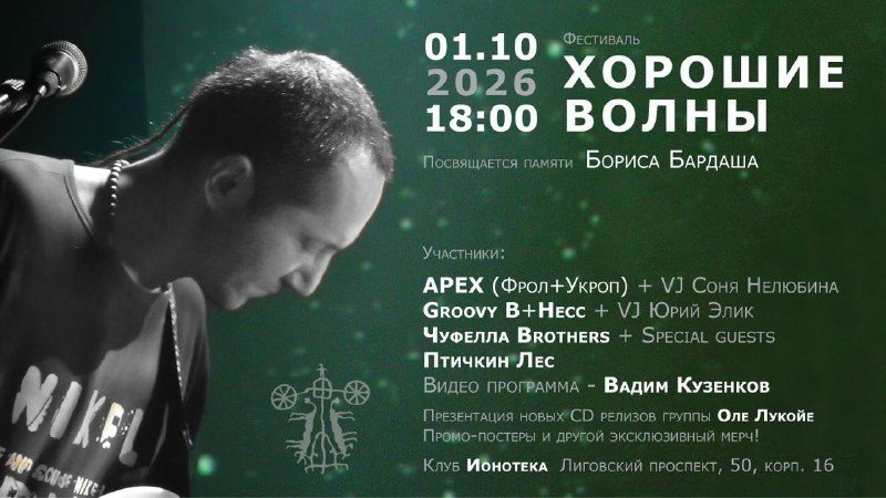 Афиша: Хорошие Волны - фестиваль памяти Бориса Бардаша