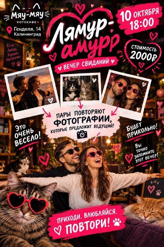 Афиша: «ЛЯМУР-АМУР» — вечер свиданий