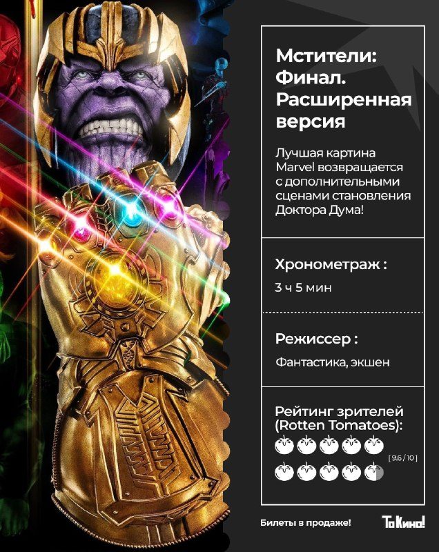 Афиша: Мстители: Война бесконечности