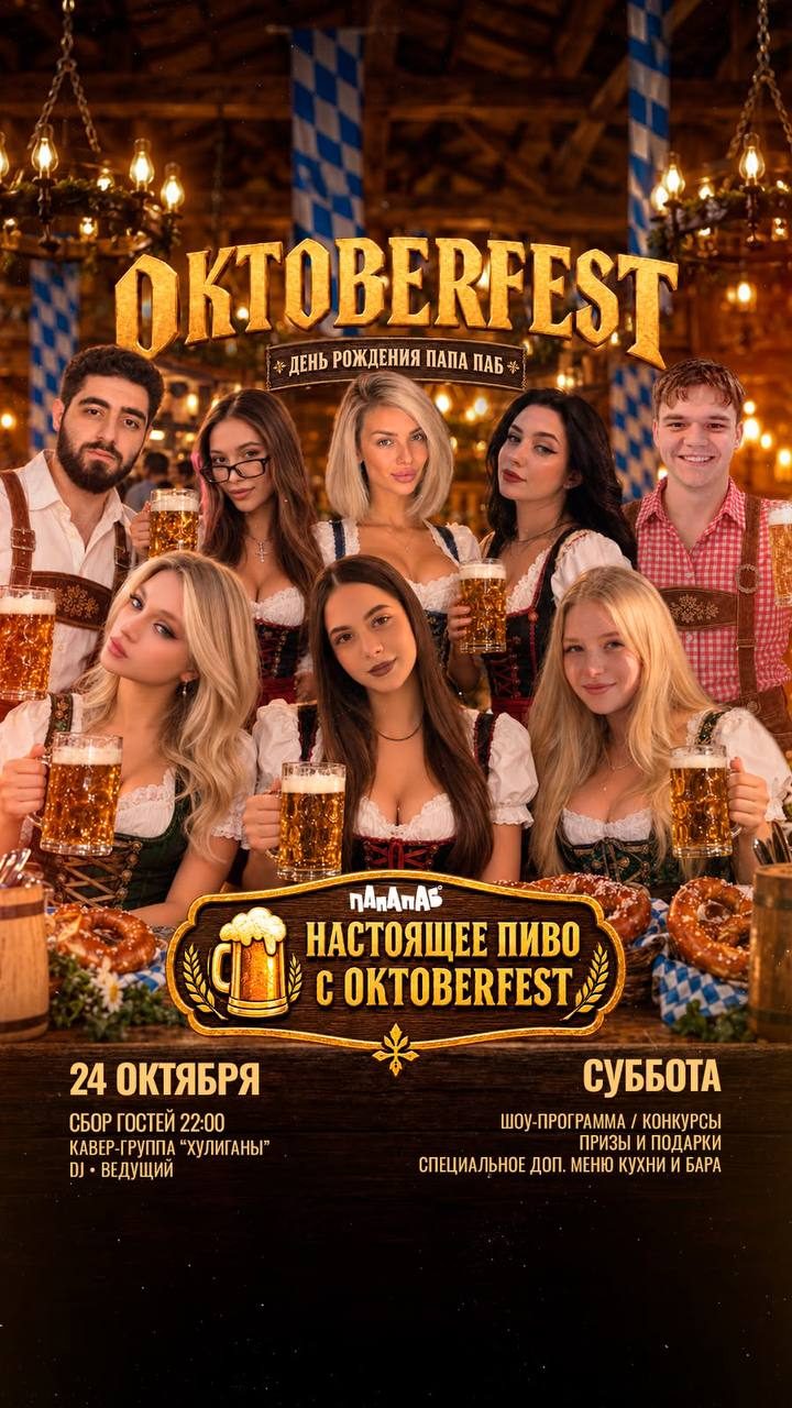 Афиша: Oktoberfest в ПАПА ПАБ
