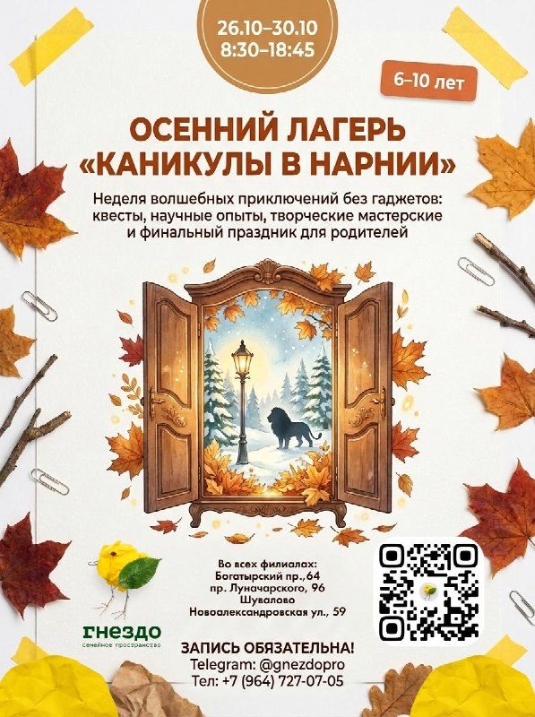 Афиша: Осенний лагерь «В Нарнию!»
