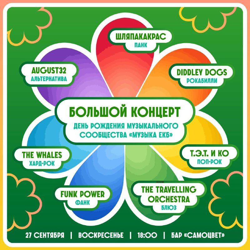 Афиша: День рождения музыкального сообщества «МузыкаЕКБ». Большой концерт