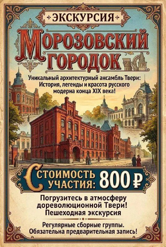 Афиша: Пешеходная экскурсия по Твери «Морозовский городок»