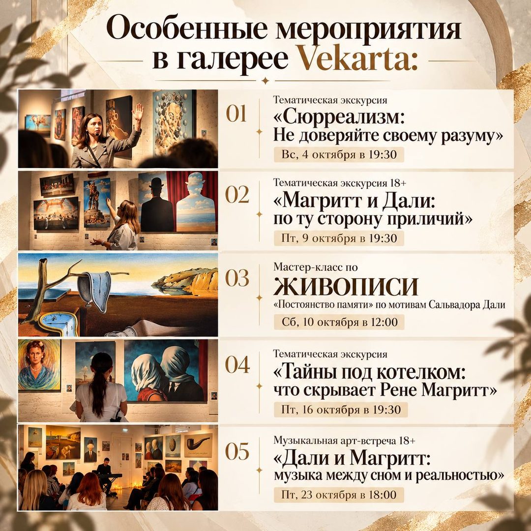 Афиша: Тематическая экскурсия «Тайны под котелком: что скрывает Рене Магритт»